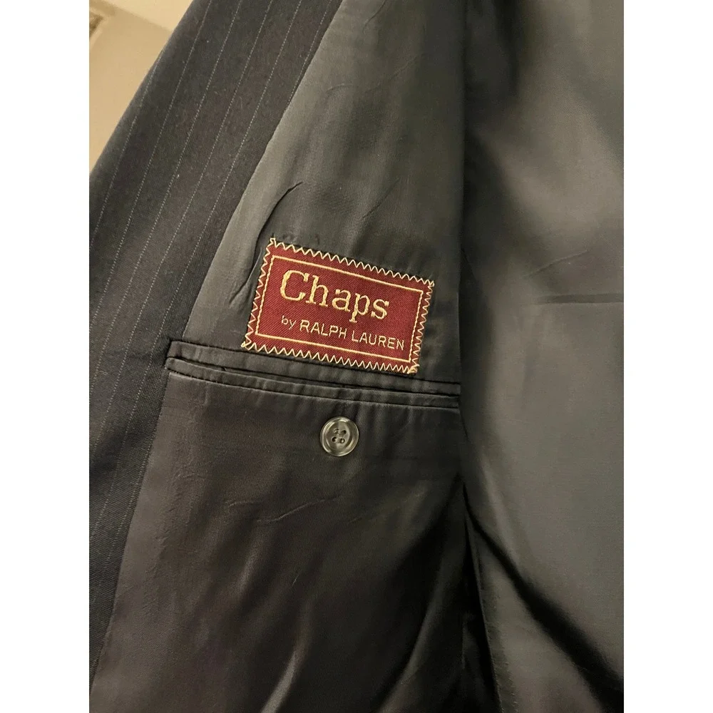 Chaps by Ralph Lauren Blazer & Pants Suit Set Mens Medium USA Made Black‎